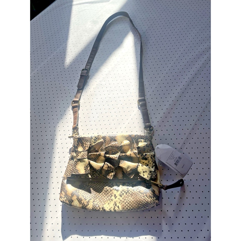 Jessica‎ Simpson Runway Flamenco II Snake Print Ruffle Crossbody Bag NWT